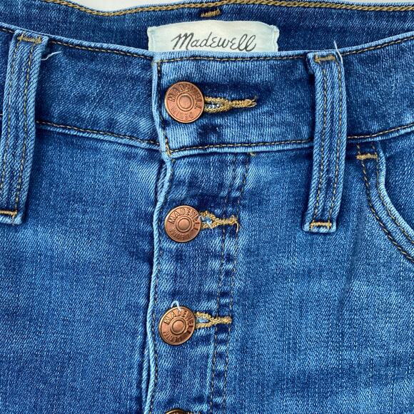 MADEWELL Curvy Roadtripper Skinny Jean Monroe Wash Button-Front Size 30P Petite - Picture 6 of 11